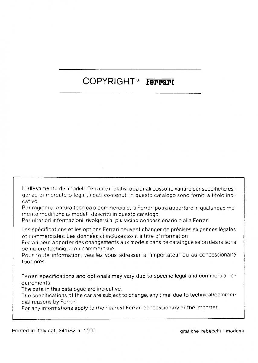 Ferrari Mondial Quattrovalvole manuel du proprietaire / page 104