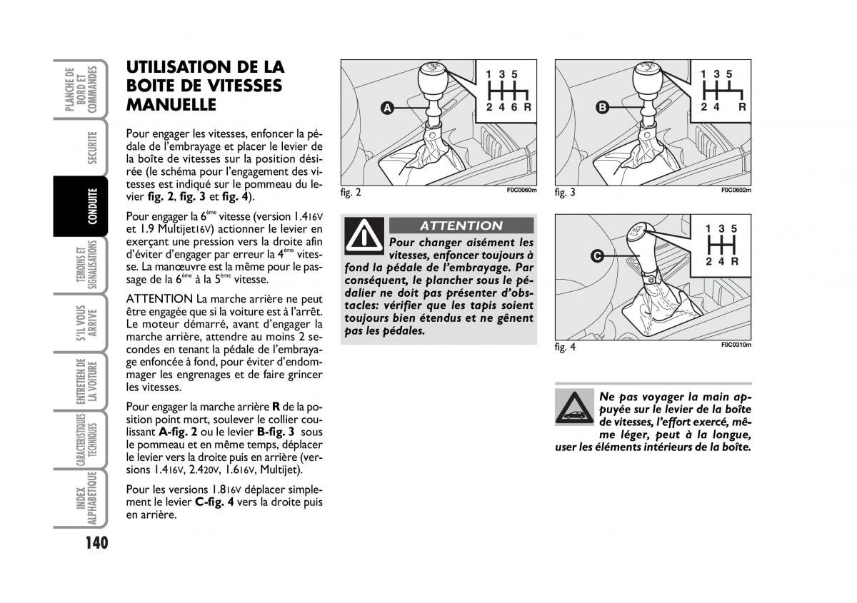 Fiat Stilo manuel du proprietaire / page 141