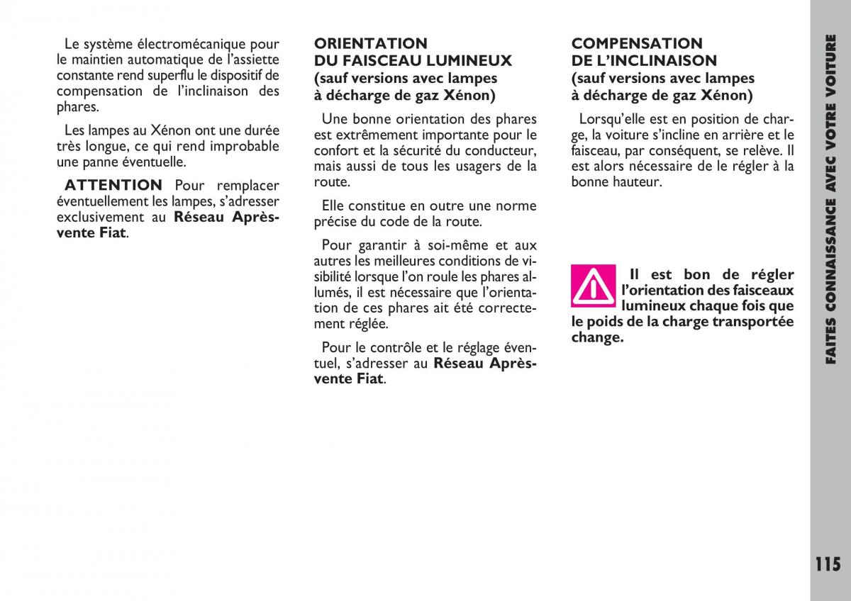 Fiat Ulysse manuel du proprietaire / page 116