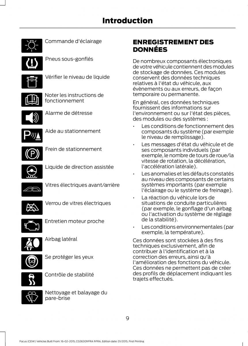 Ford Focus III 3 FL manuel du proprietaire / page 11