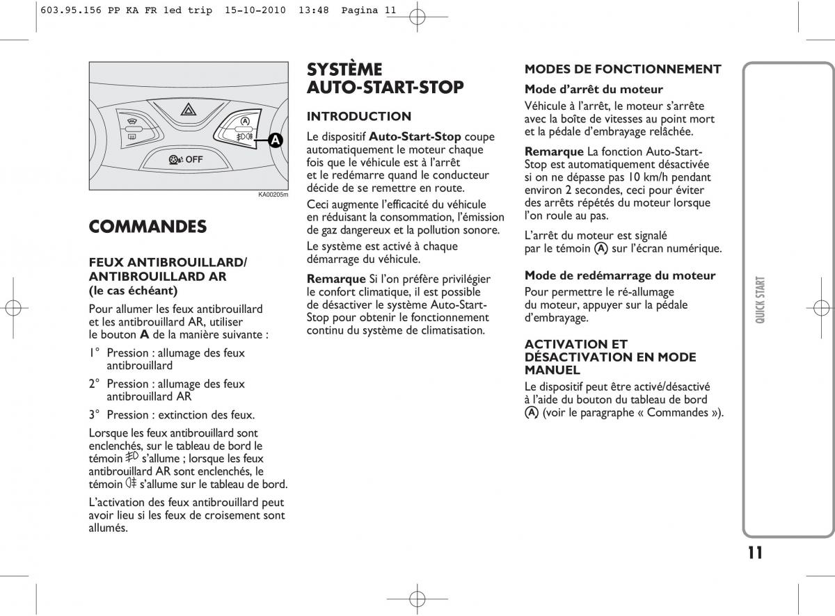 Ford Ka II 2 manuel du proprietaire / page 12