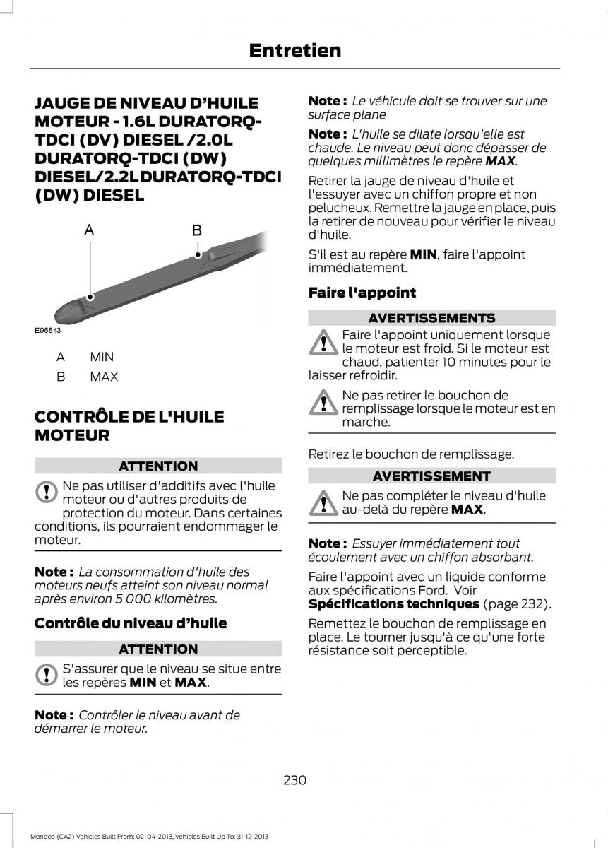 Ford Mondeo MKIV MK4 manuel du proprietaire / page 232