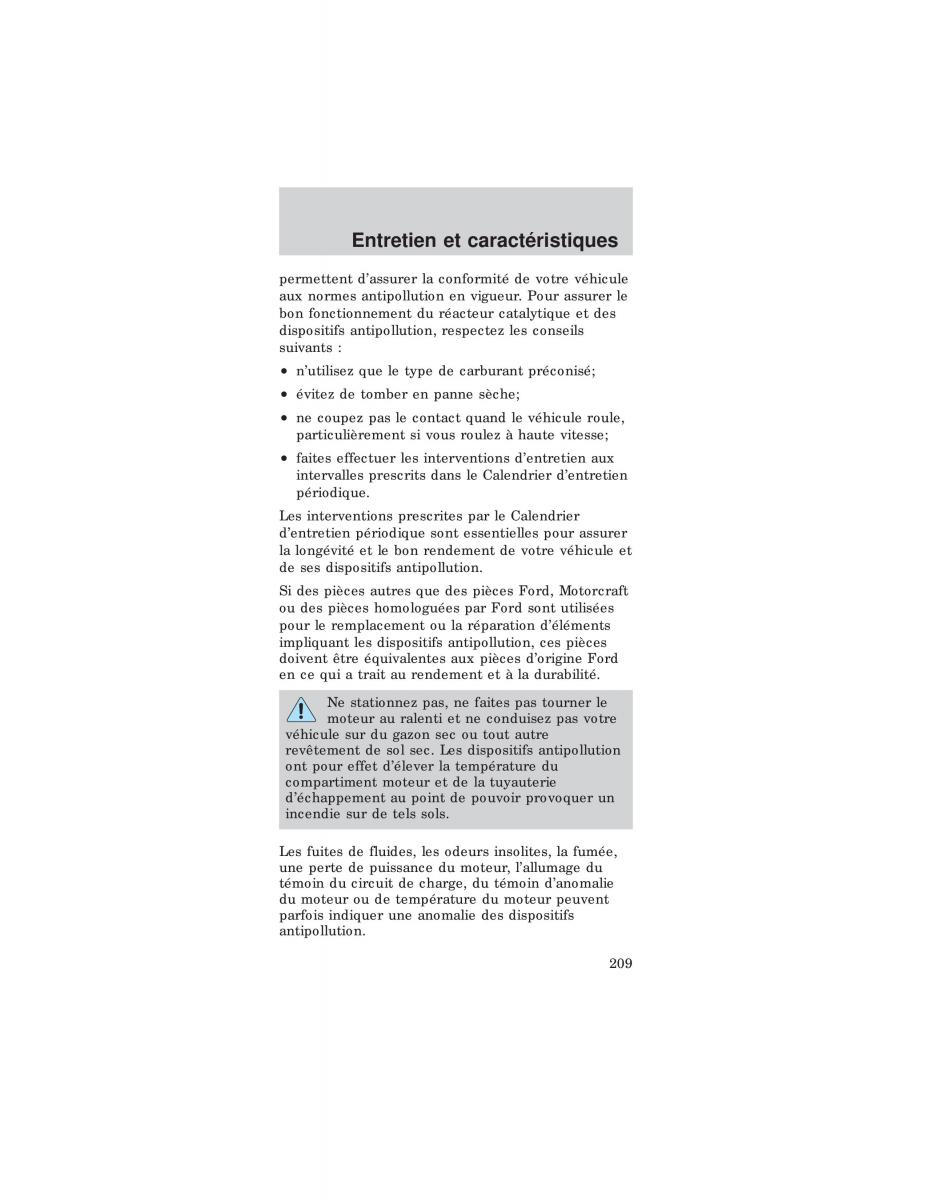 Ford Mustang IV 4 manuel du proprietaire / page 209