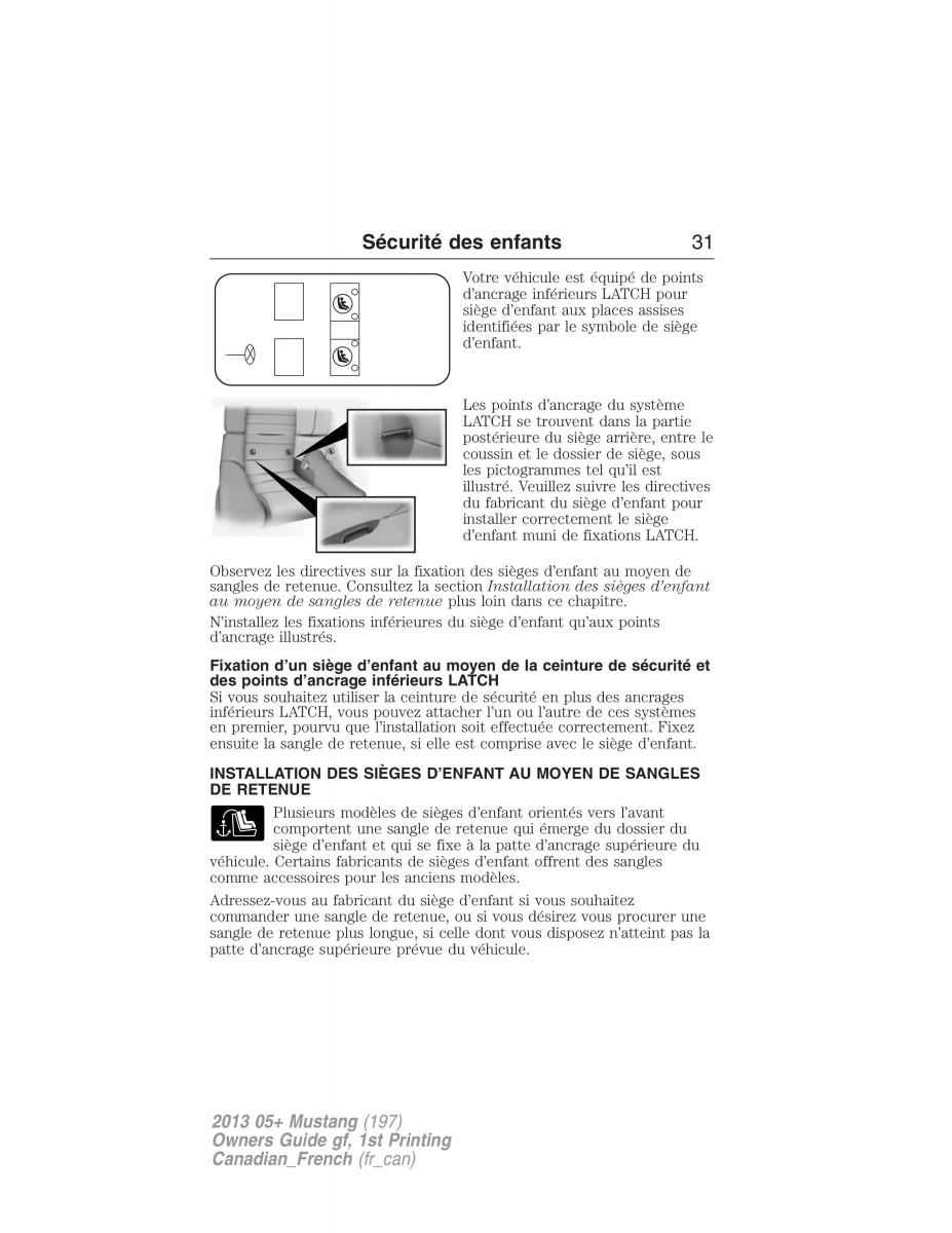 Ford Mustang V 5 manuel du proprietaire / page 31