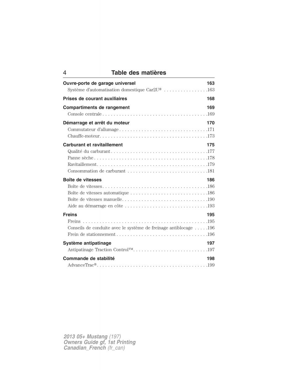 Ford Mustang V 5 manuel du proprietaire / page 4