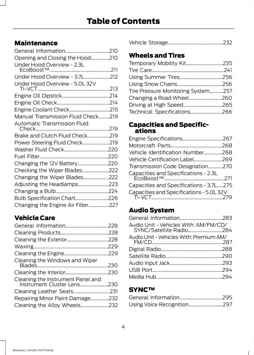 Ford Mustang VI 6 owners manual / page 7