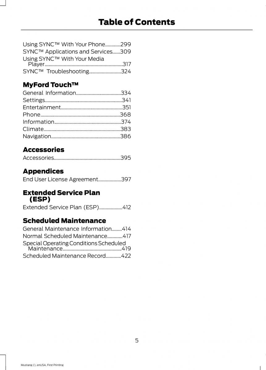 Ford Mustang VI 6 owners manual / page 8