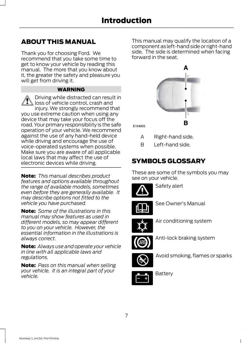 Ford Mustang VI 6 owners manual / page 10