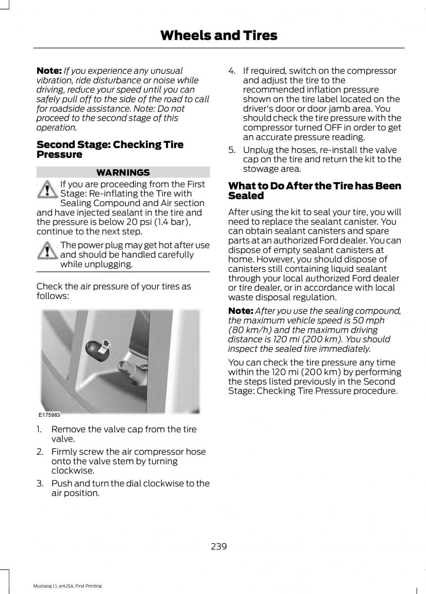 Ford Mustang VI 6 owners manual / page 242