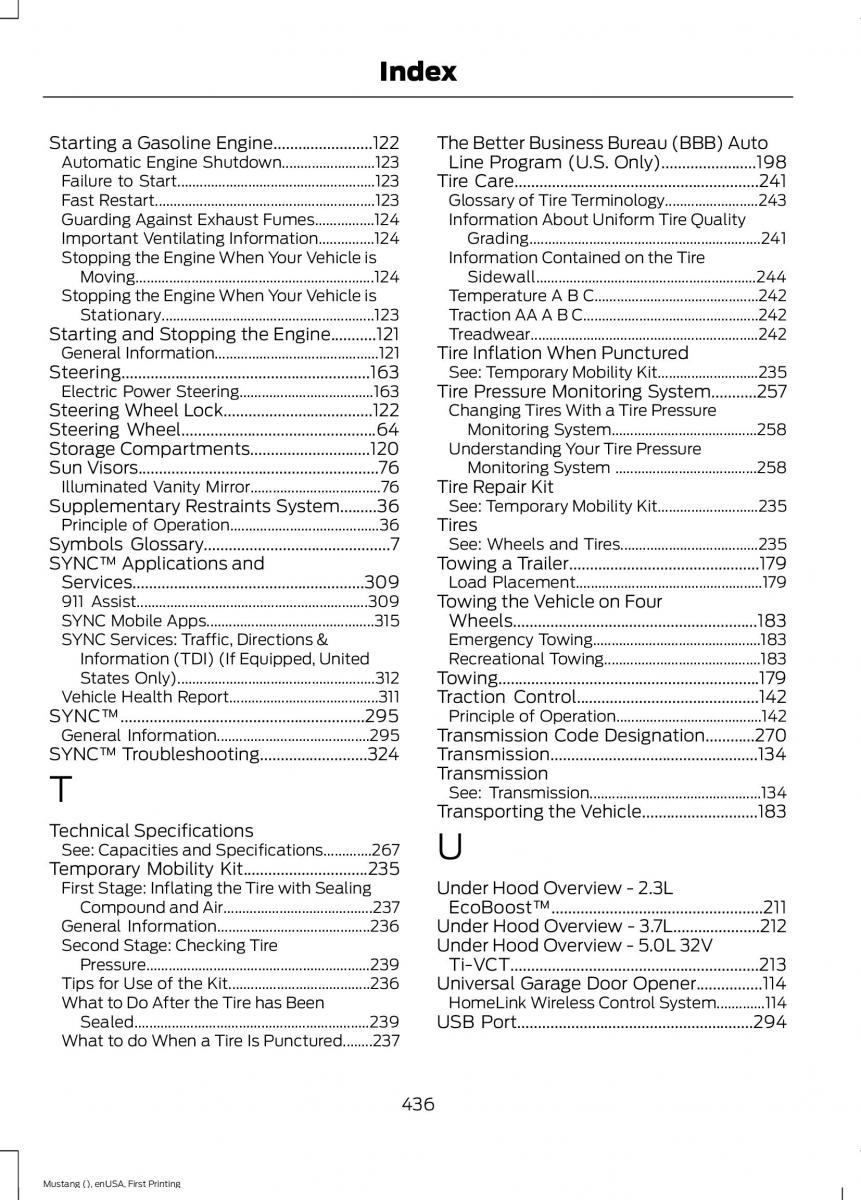 Ford Mustang VI 6 owners manual / page 439