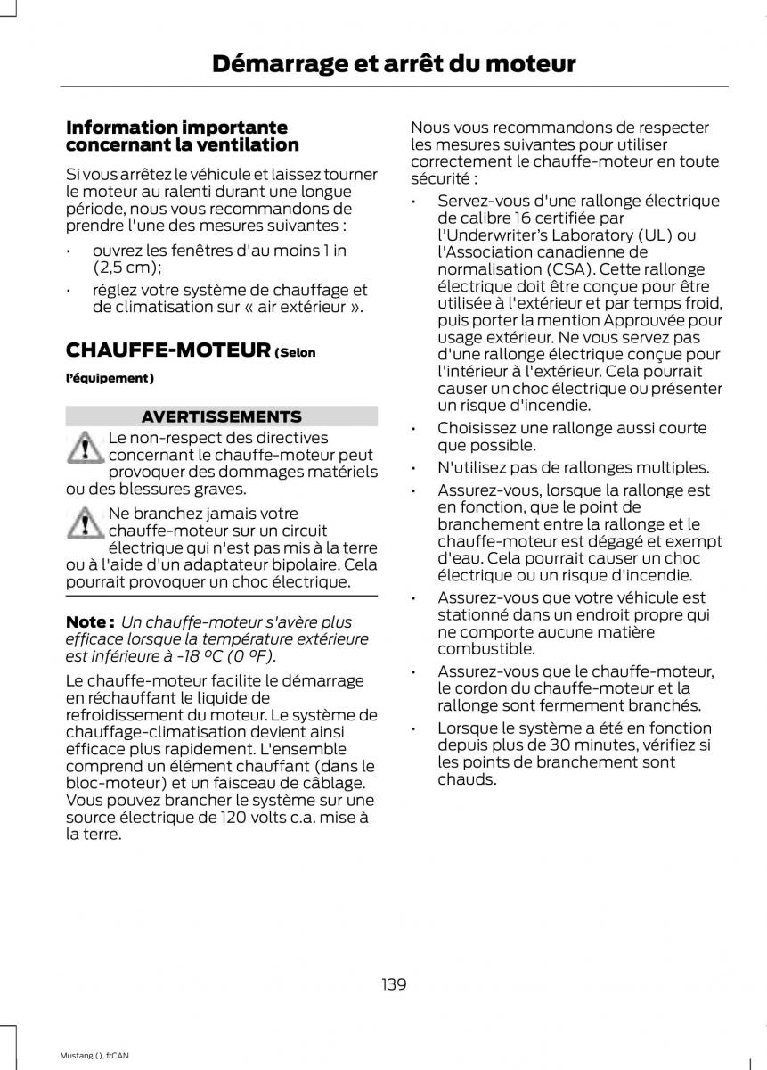 Ford Mustang VI 6 manuel du proprietaire / page 142