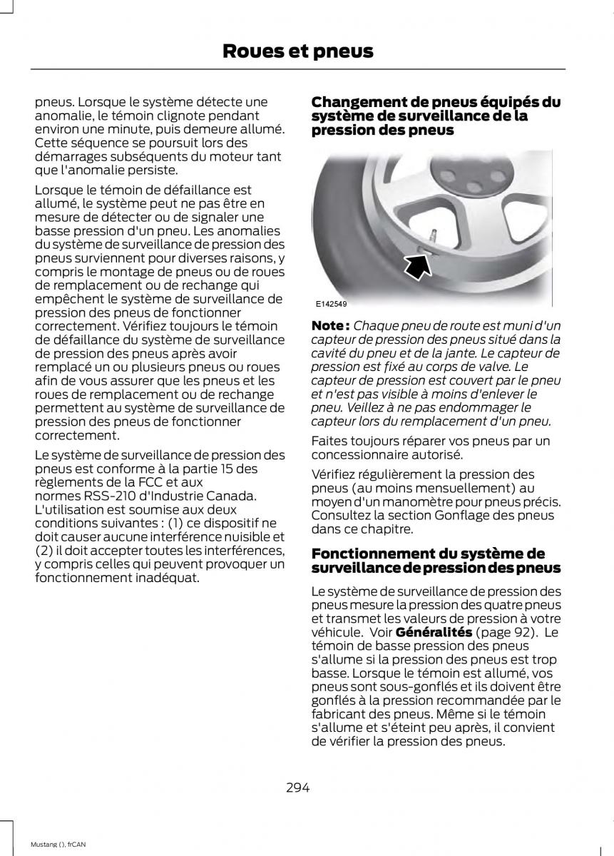 Ford Mustang VI 6 manuel du proprietaire / page 297