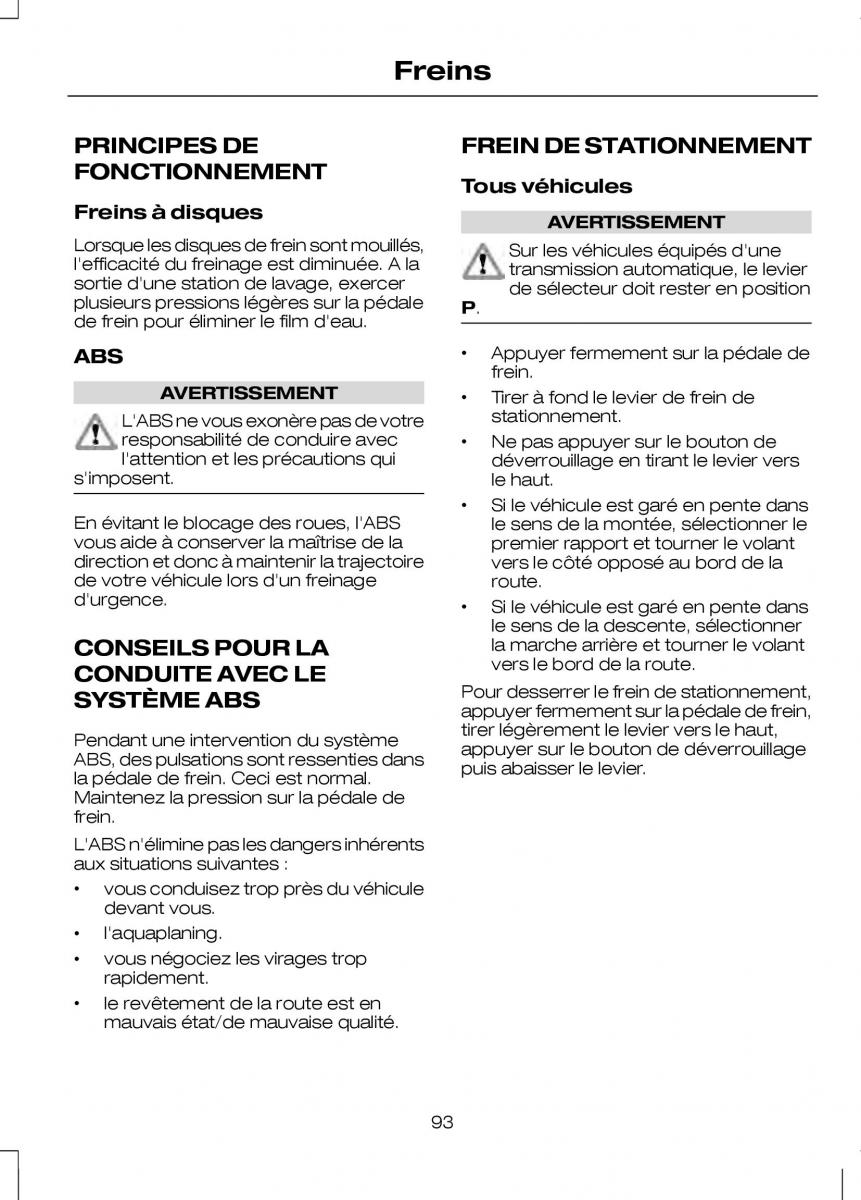 Ford Transit VII 7 manuel du proprietaire / page 95