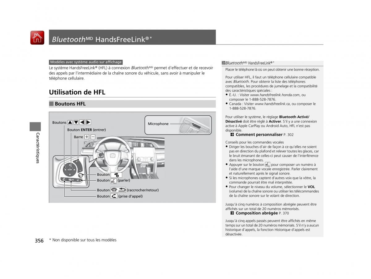 Honda Civic X 10 manuel du proprietaire / page 357