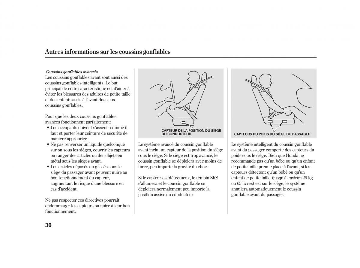 Honda Insight II 2 manuel du proprietaire / page 34