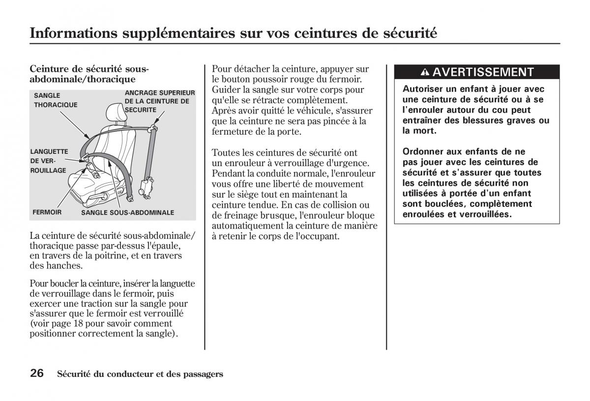 Honda Jazz II 2 manuel du proprietaire / page 31