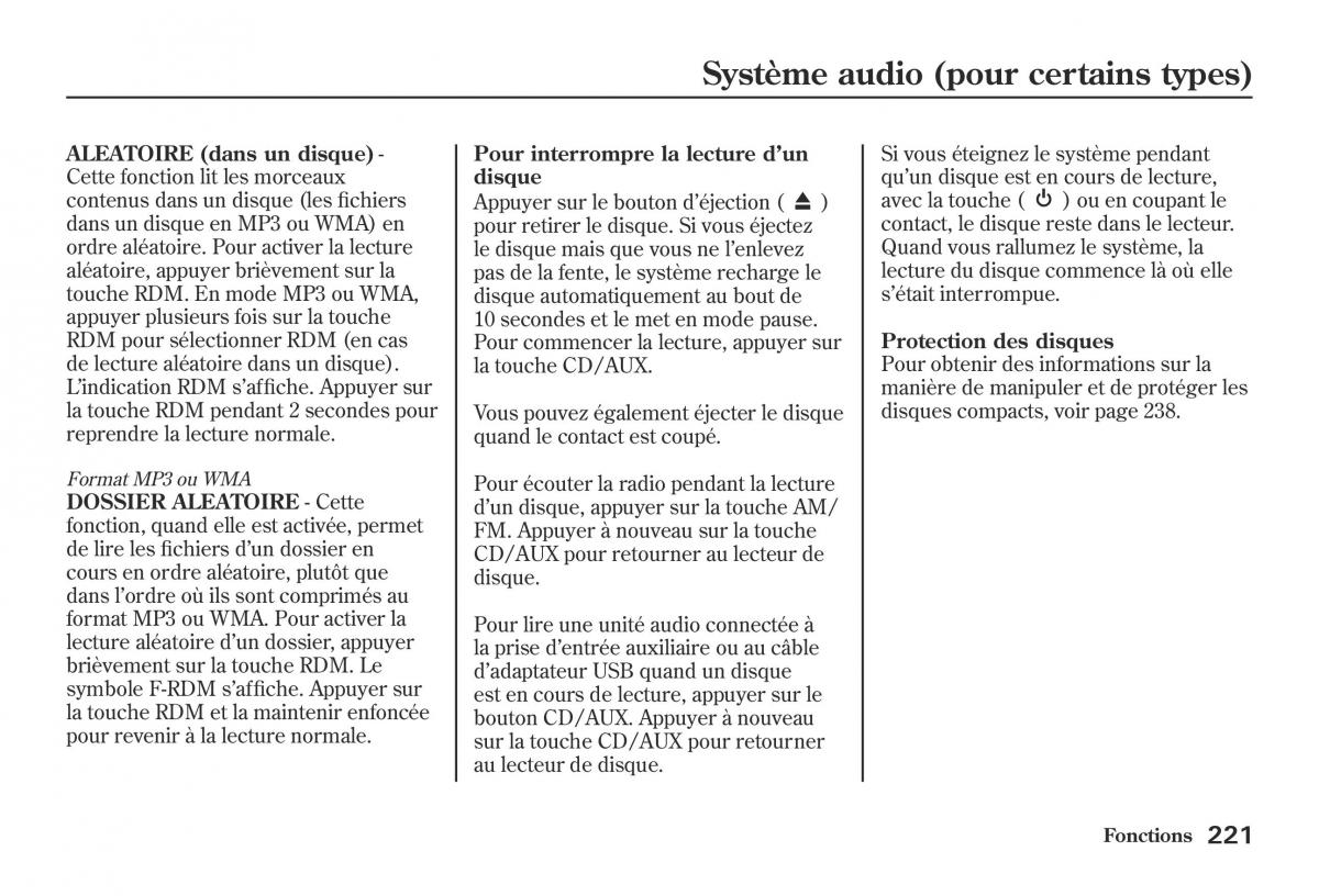 Honda Jazz II 2 hybrid manuel du proprietaire / page 228