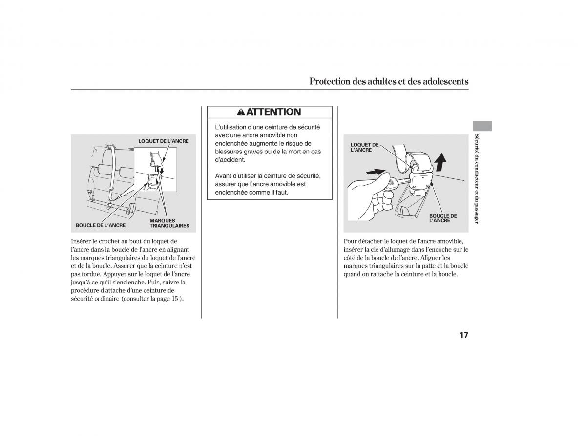 Honda Odyssey III 3 manuel du proprietaire / page 23