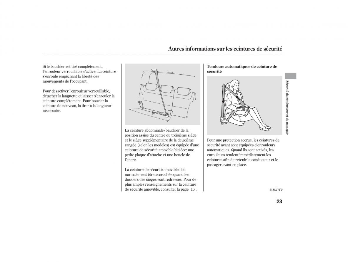 Honda Odyssey III 3 manuel du proprietaire / page 31