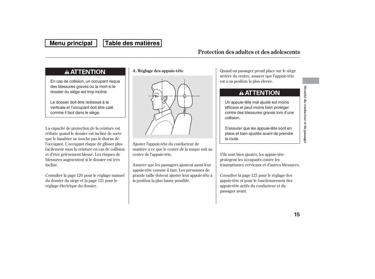 Honda Ridgeline I 1 manuel du proprietaire / page 22