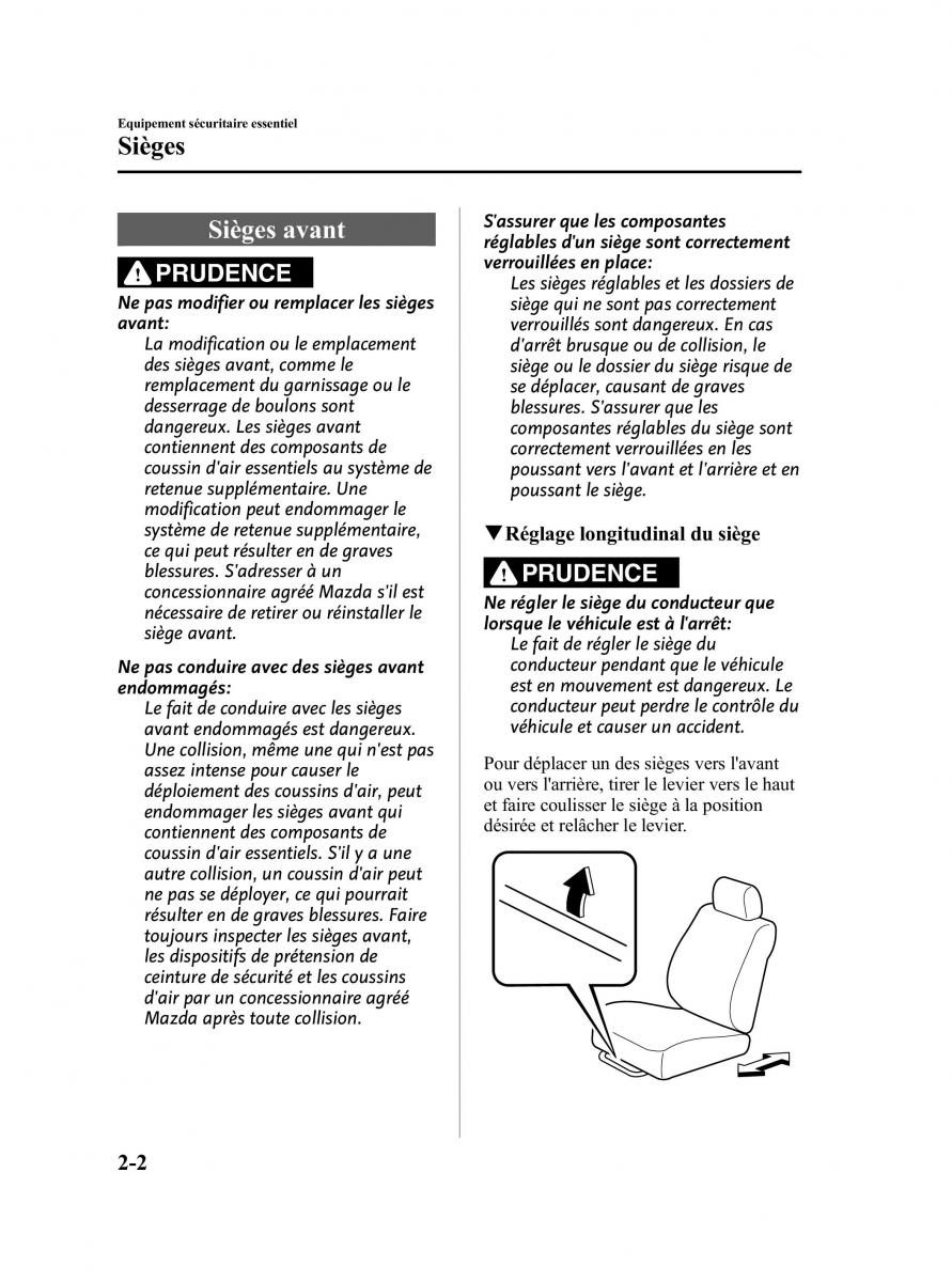 Mazda 5 II 2 manuel du proprietaire / page 12