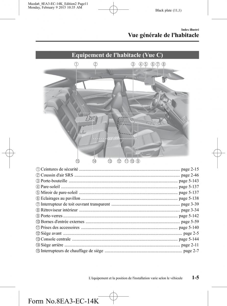 Mazda 6 III 3 manuel du proprietaire / page 11