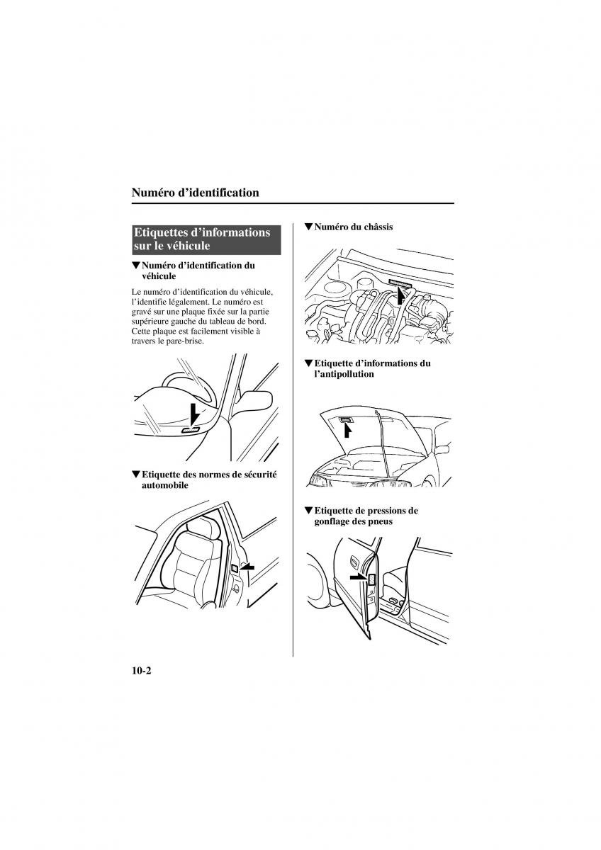 Mazda 626 V 5 manuel du proprietaire / page 262