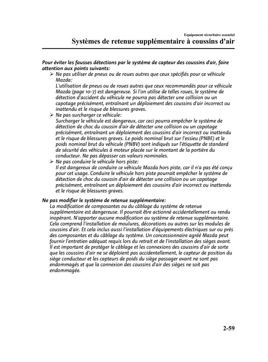 Mazda CX 7 manuel du proprietaire / page 72