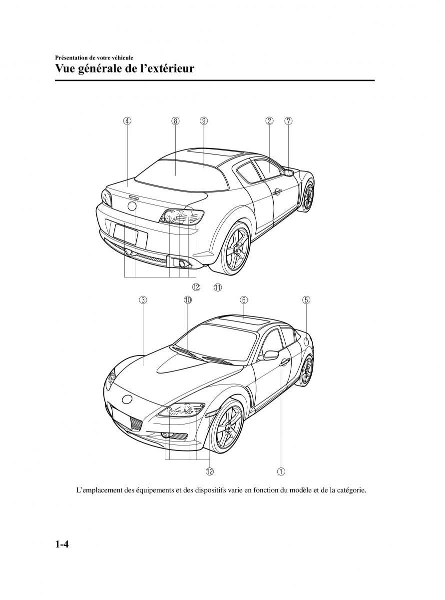 Mazda RX 8 manuel du proprietaire / page 10