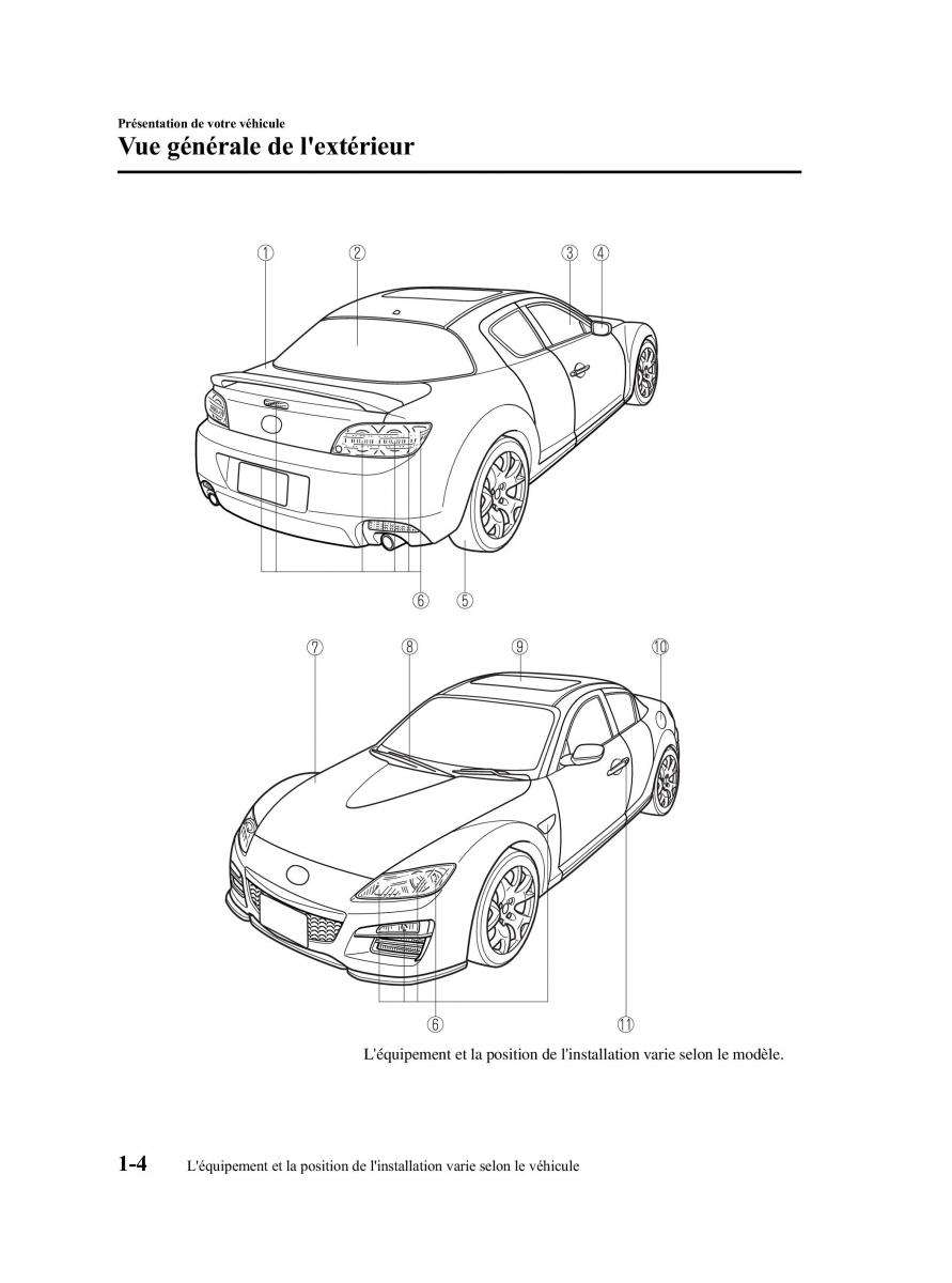 Mazda RX 8 FL manuel du proprietaire / page 11