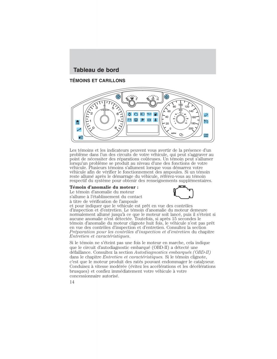 Mazda Tribute manuel du proprietaire / page 14