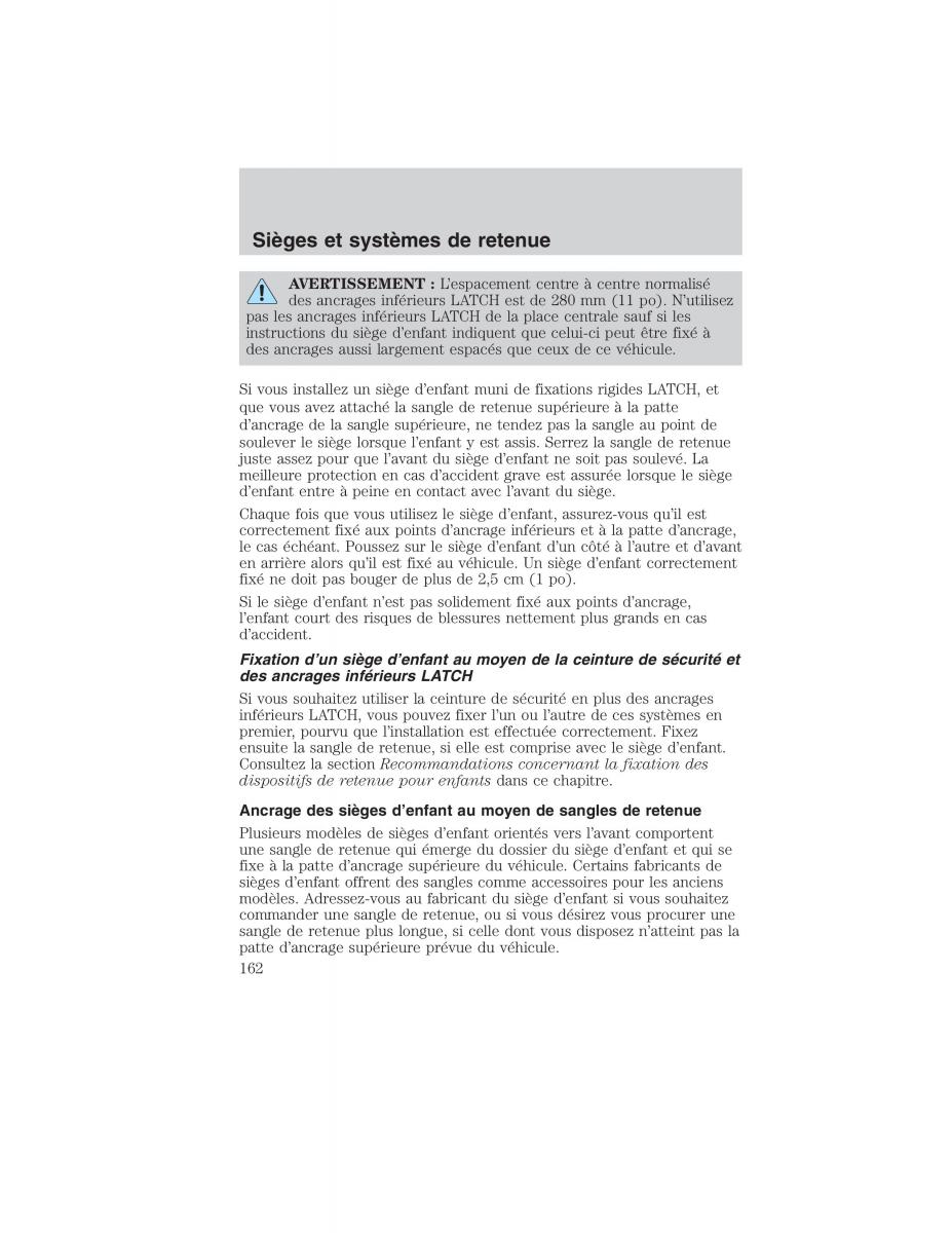 Mazda Tribute manuel du proprietaire / page 162
