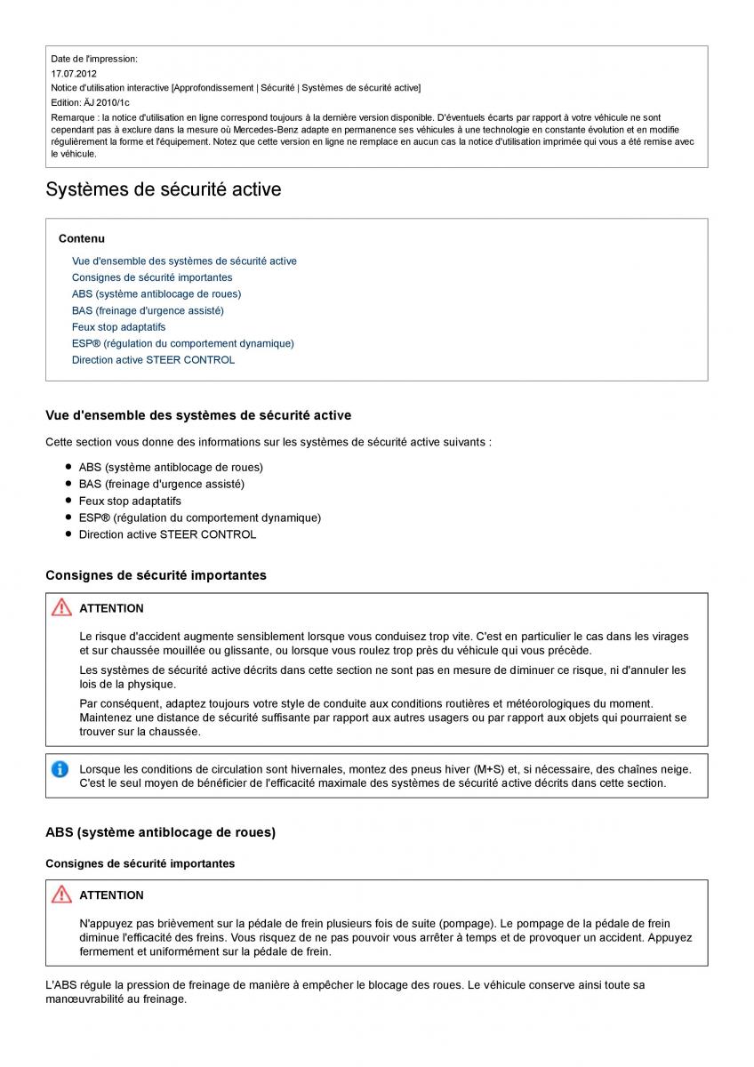 Mercedes Benz A class II W169 manuel du proprietaire / page 76