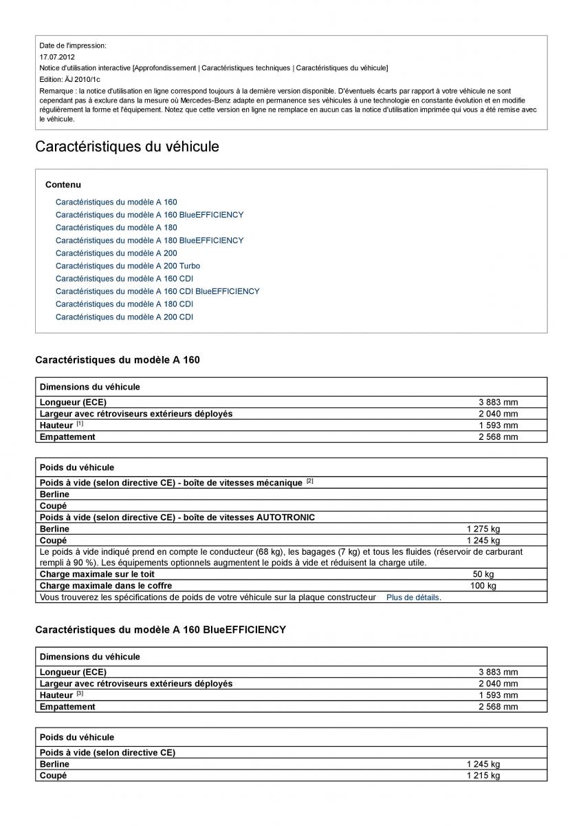 Mercedes Benz A class II W169 manuel du proprietaire / page 358