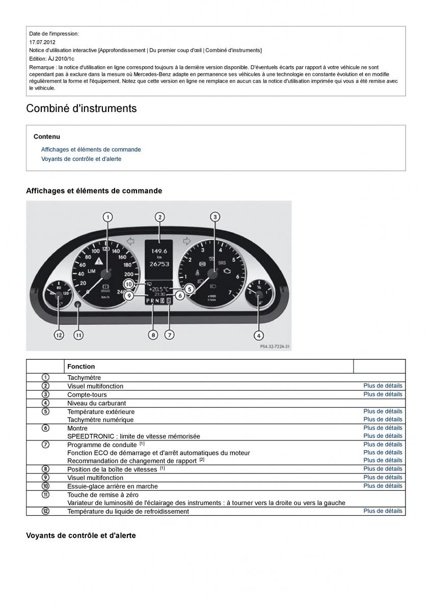 Mercedes Benz A class II W169 manuel du proprietaire / page 11