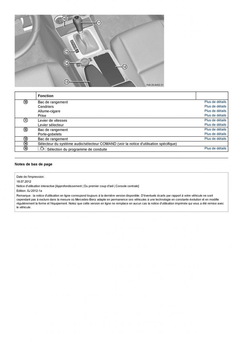 Mercedes Benz C class W204 manuel du proprietaire / page 18