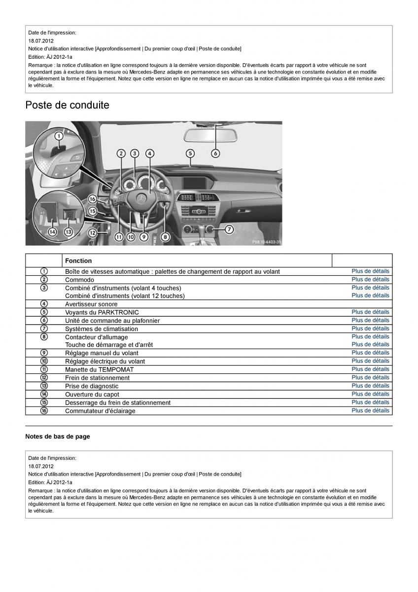 Mercedes Benz C class W204 manuel du proprietaire / page 10