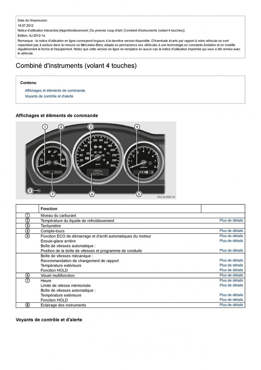 Mercedes Benz C class W204 manuel du proprietaire / page 11