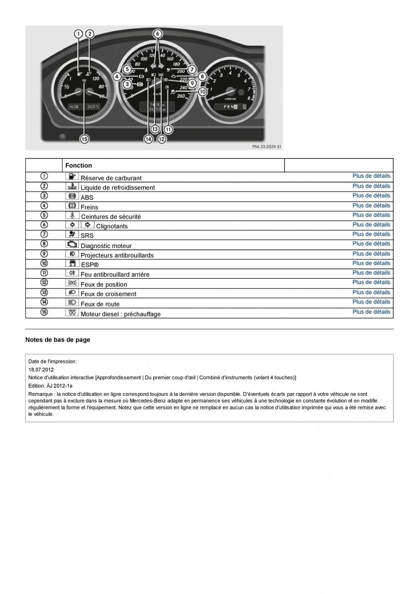 Mercedes Benz C class W204 manuel du proprietaire / page 12