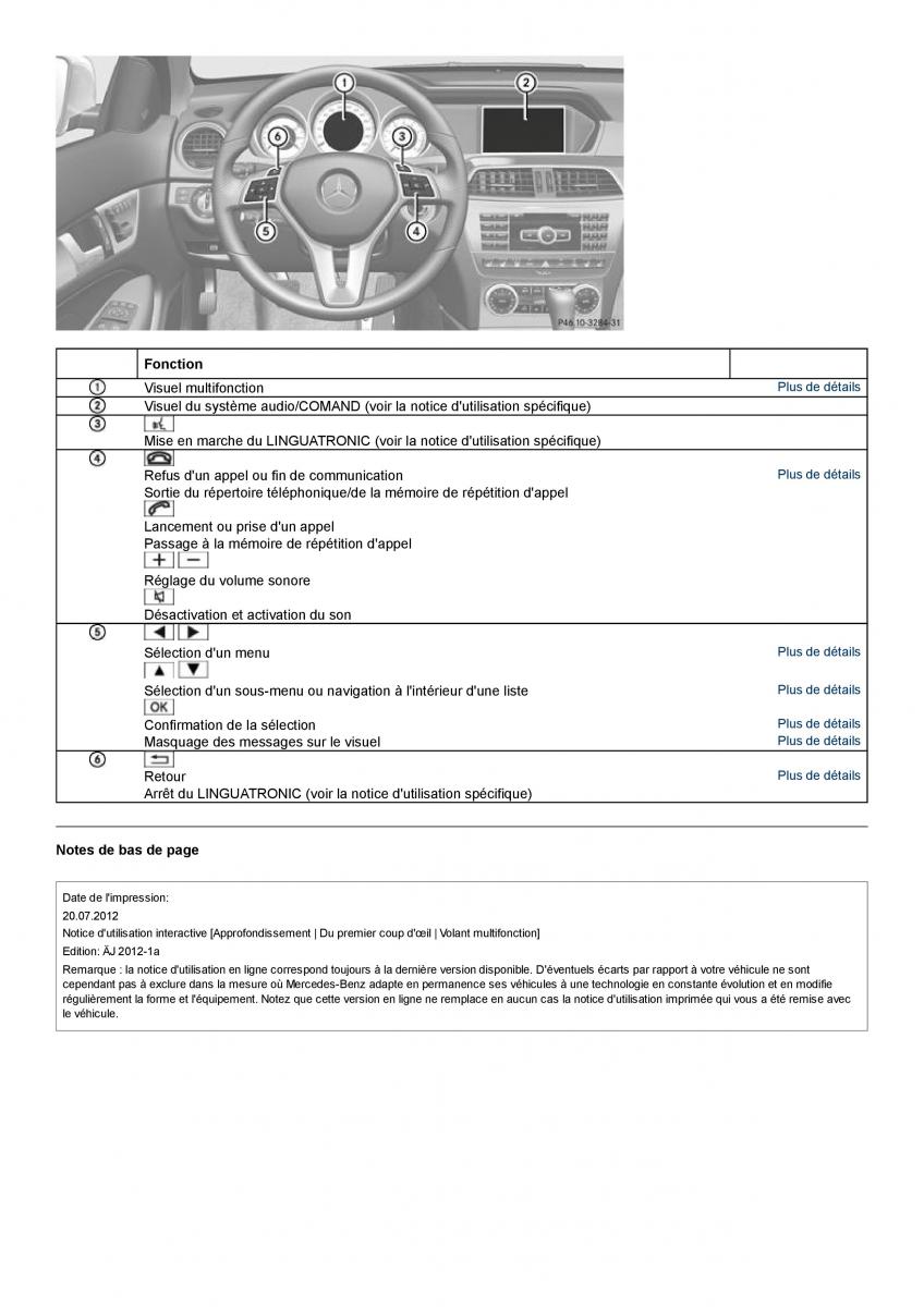 Mercedes Benz C class W204 coupe manuel du proprietaire / page 16