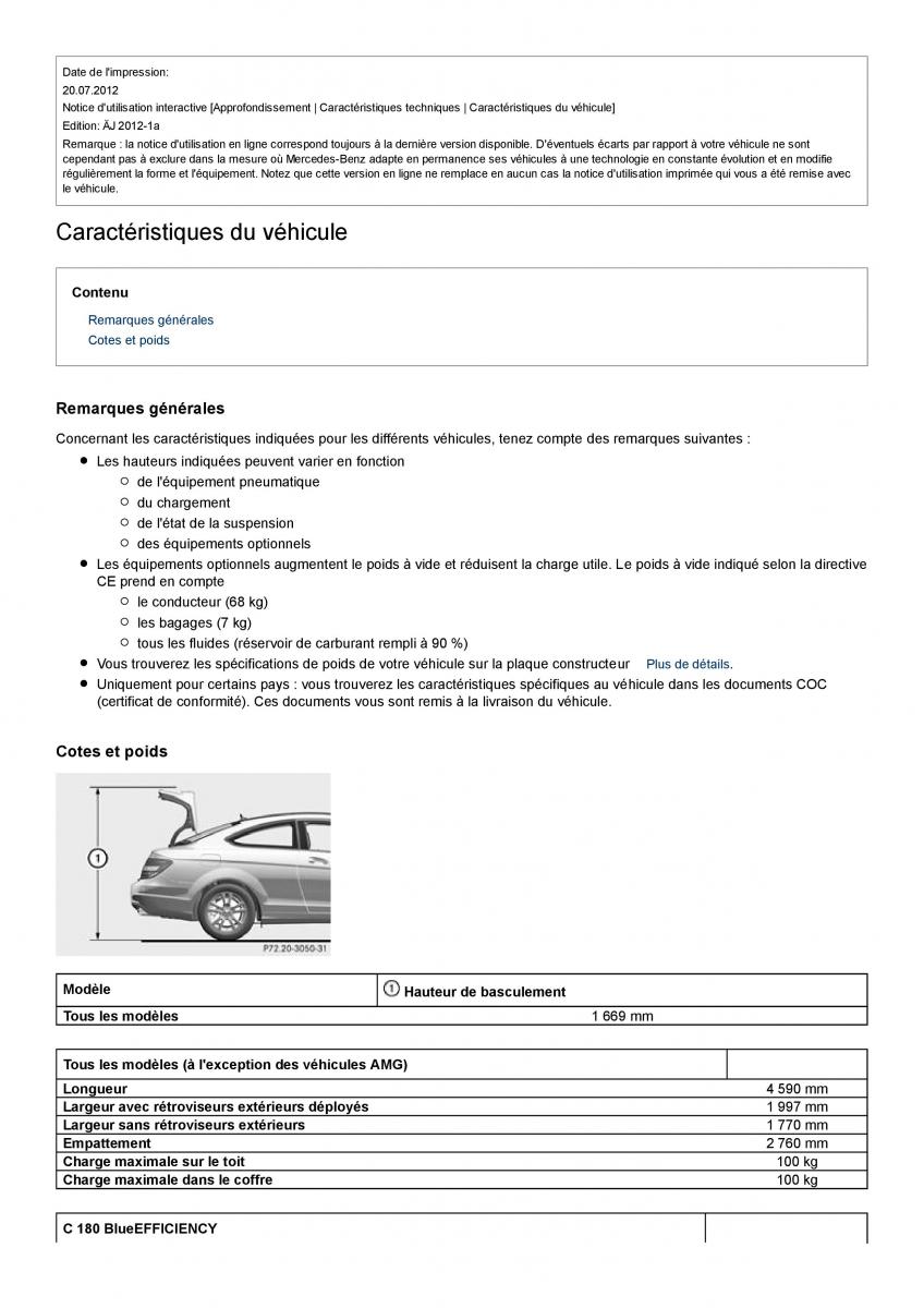 Mercedes Benz C class W204 coupe manuel du proprietaire / page 373