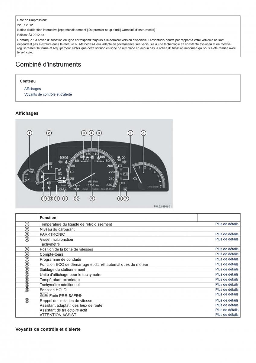 Mercedes Benz CL class C216 manuel du proprietaire / page 12