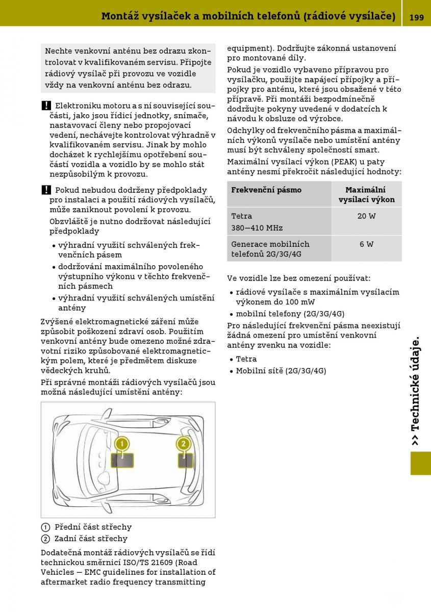 Smart Fortwo III 3 navod k obsludze / page 201
