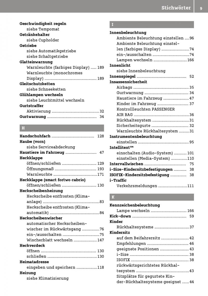 Smart Fortwo III 3 Handbuch / page 11