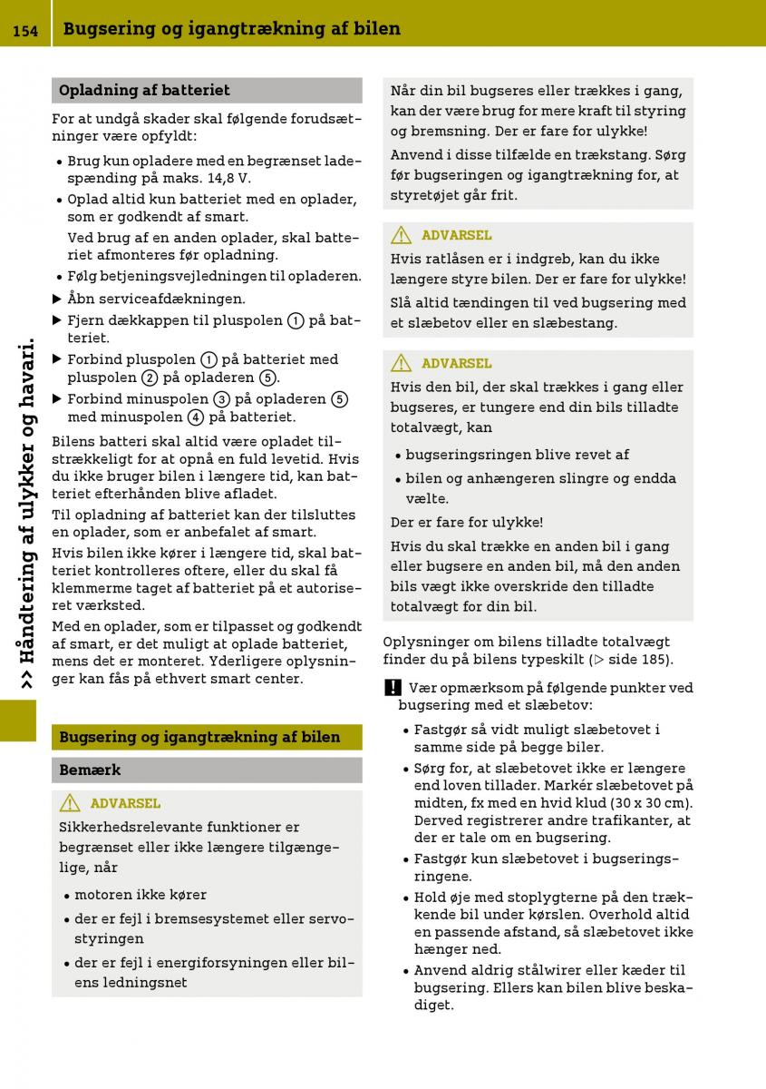 Smart Fortwo III 3 Bilens instruktionsbog / page 156