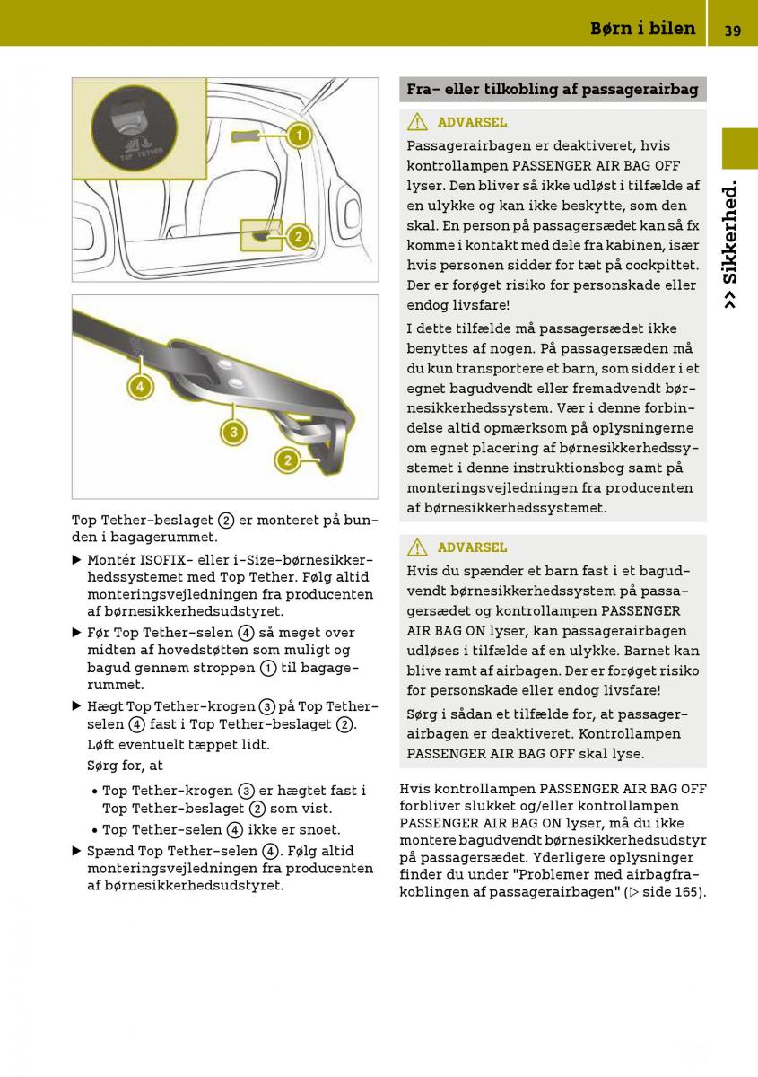 Smart Fortwo III 3 Bilens instruktionsbog / page 41