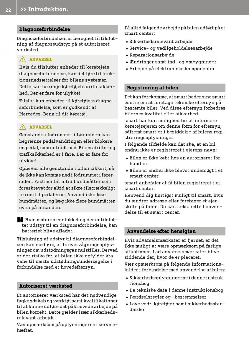 Smart Fortwo III 3 Bilens instruktionsbog / page 24