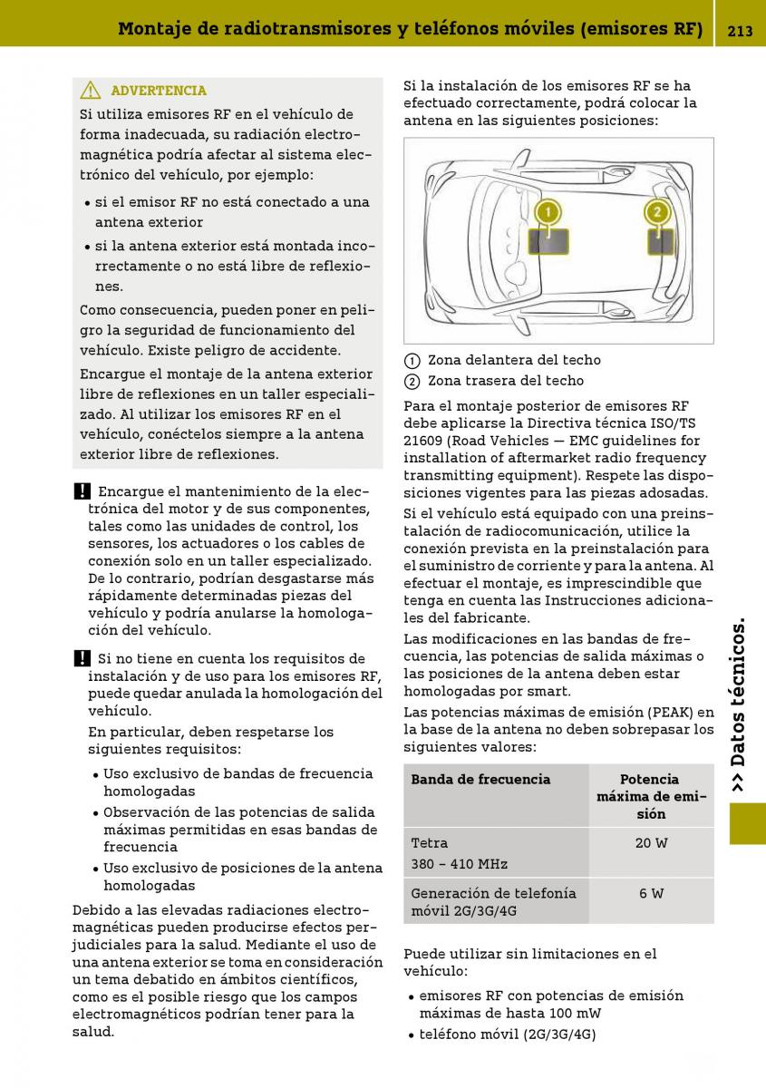 Smart Fortwo III 3 manual del propietario / page 215