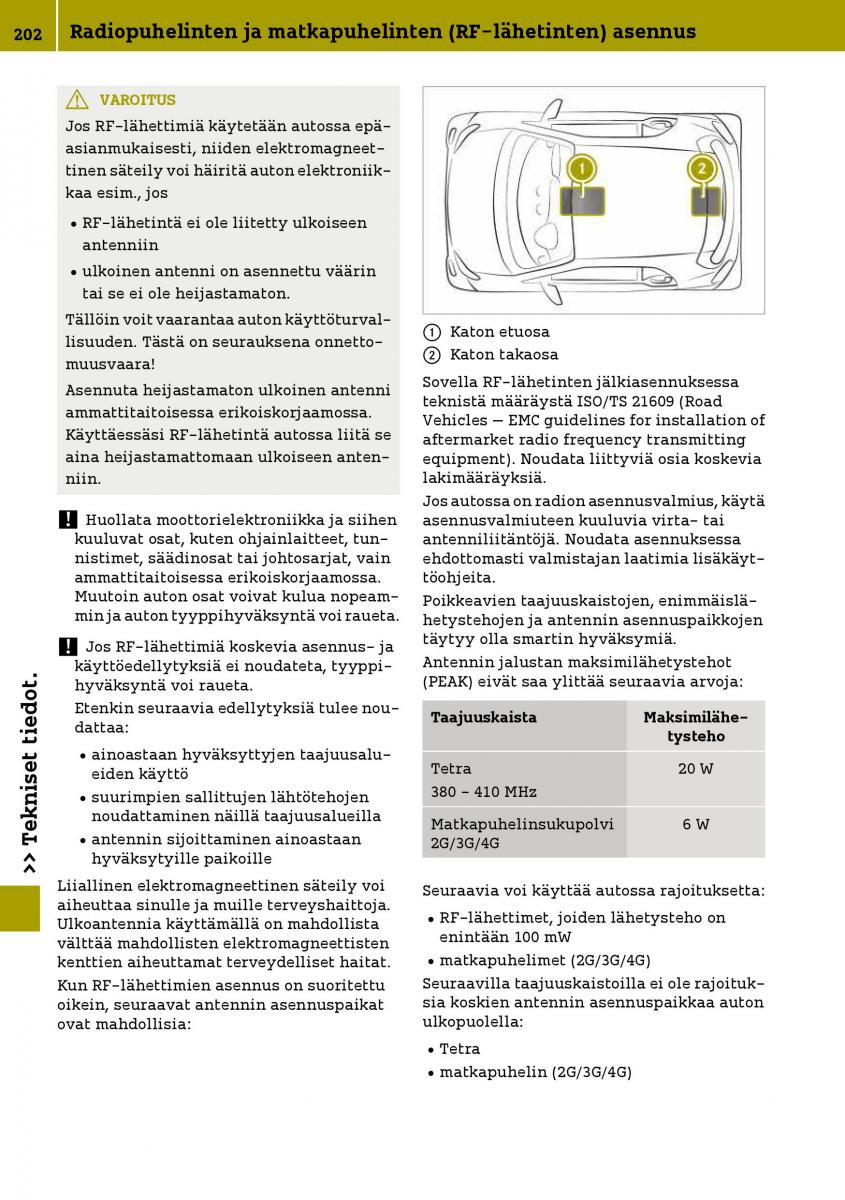 Smart Fortwo III 3 omistajan kasikirja / page 204