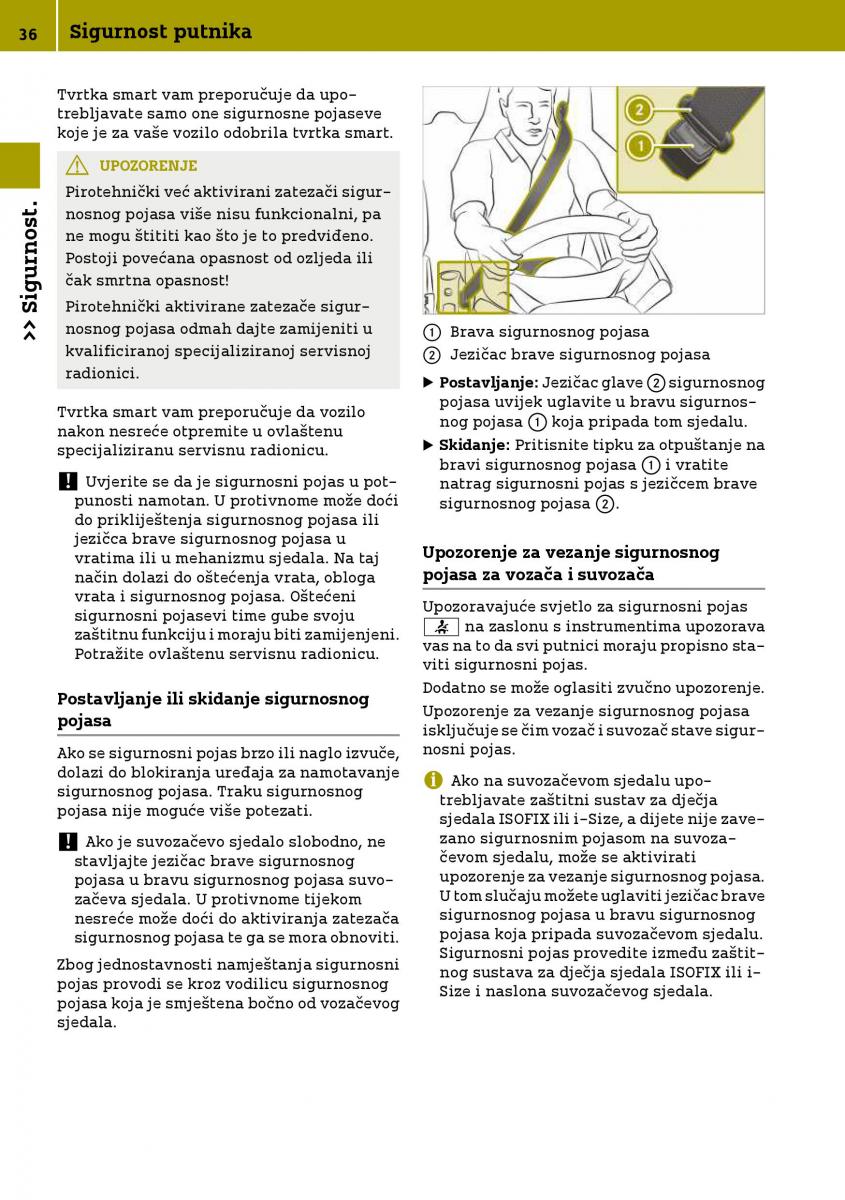 Smart Fortwo III 3 vlasnicko uputstvo / page 38